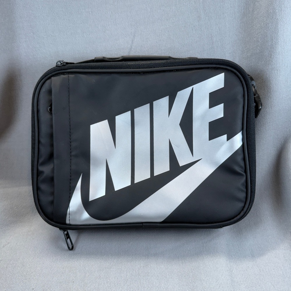 Nike Futura Fuel Lunch Bag Unisex OS Black Silver Insulated Hard Shell Swoosh